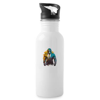 Gorilla Gentleman - 20 oz Water Bottle - white - Right