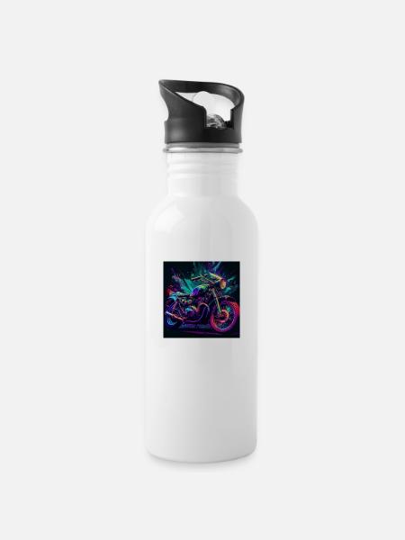 motorbike - 20 oz Water Bottle - white