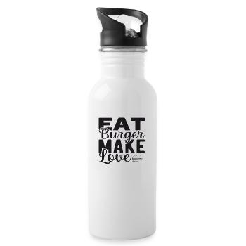 Eat Burger make Love - 20 oz Water Bottle - white - Right