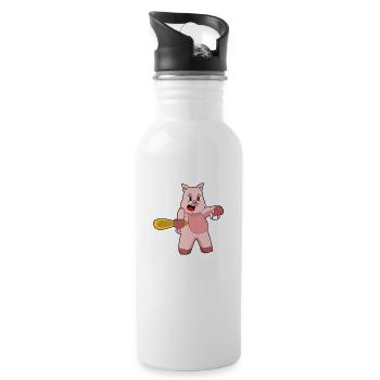Pig Baseball Baseball Bat - 20 oz Water Bottle - white - Right