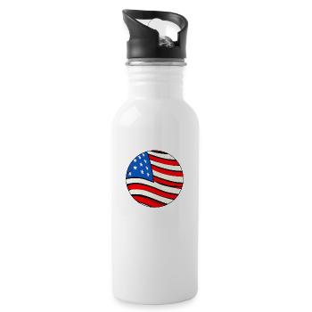 Red White & Blue - 20 oz Water Bottle - white - Right