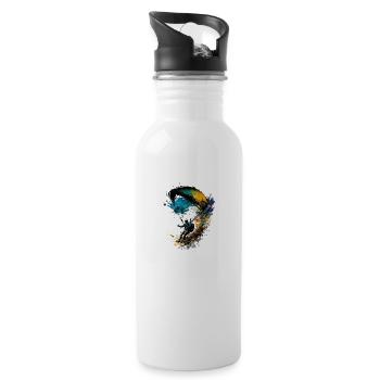 cool paraglider in action - 20 oz Water Bottle - white - Right