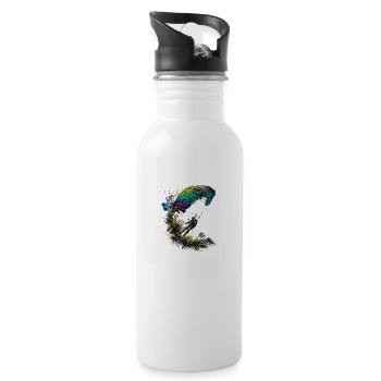 cool paraglider in action - 20 oz Water Bottle - white - Right