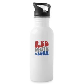 Red White Boom - 20 oz Water Bottle - white - Right