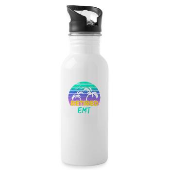 Retired Emt Retirement Retro - 20 oz Water Bottle - white - Right