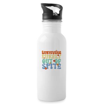 Groovy surviving Purely Out Of spite A Humorous - 20 oz Water Bottle - white - Right