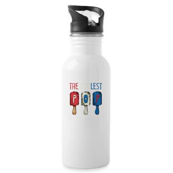 The Coolest Pop Patriotic Red White Blue Popsicle - 20 oz Water Bottle - white - Right