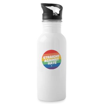 Straight Against Hate - 20 oz Water Bottle - white - Right