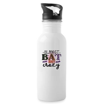 Halloween Almost Bat Shizz Crazy - 20 oz Water Bottle - white - Right
