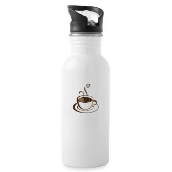 Coffee Cup Design - 20 oz Water Bottle - white - Right