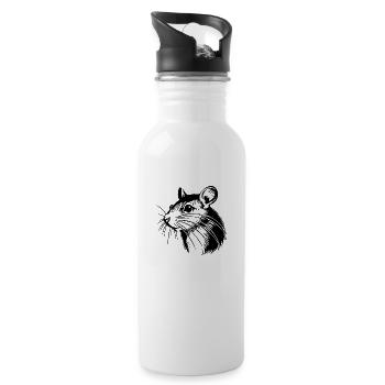 Rat Rodent Mouse - 20 oz Water Bottle - white - Right