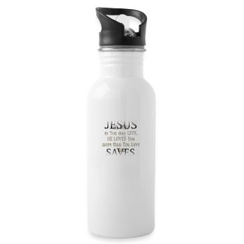 Jesus saves - 20 oz Water Bottle - white - Right
