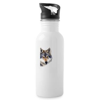 Wolf - 20 oz Water Bottle - white - Right