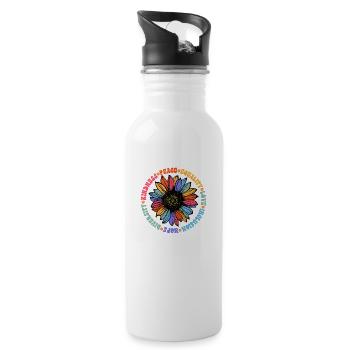 Kindness Peace Equality Love Hope Diversity Human - 20 oz Water Bottle - white - Right