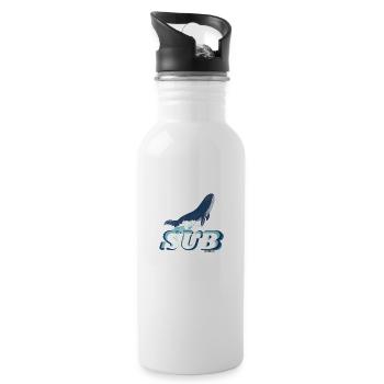 Retro Style Whale Sub - 20 oz Water Bottle - white - Right