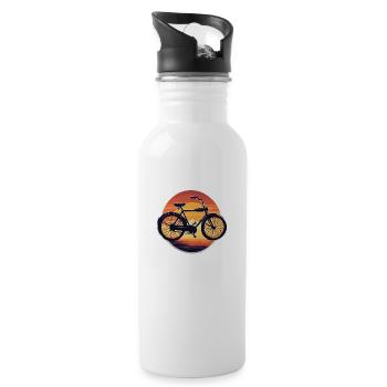 Bike Sunset Retro Bike Sea - 20 oz Water Bottle - white - Right