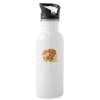 Double Pie With Leaves - 20 oz Water Bottle - white - Right