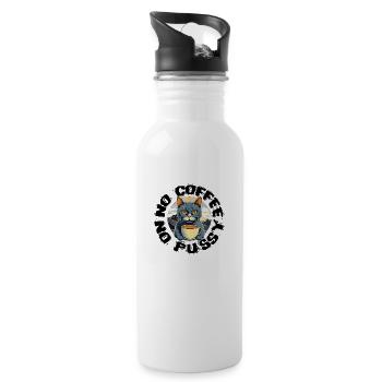 No Coffe No Pussy Black Text - 20 oz Water Bottle - white - Right