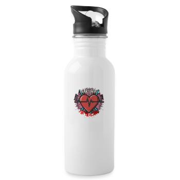Heartbeat for Healing - 20 oz Water Bottle - white - Right