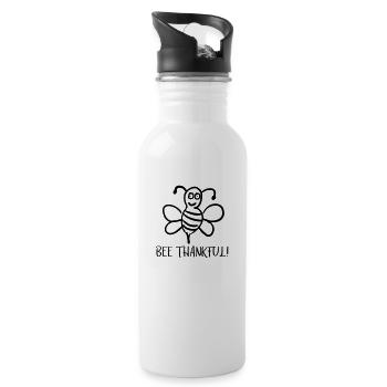 be thankful bee - 20 oz Water Bottle - white - Right