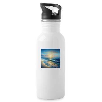 Serene Seaside Sunrise - 20 oz Water Bottle - white - Right