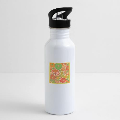 Vibrant Blossom Elegance Pattern - 20 oz Water Bottle