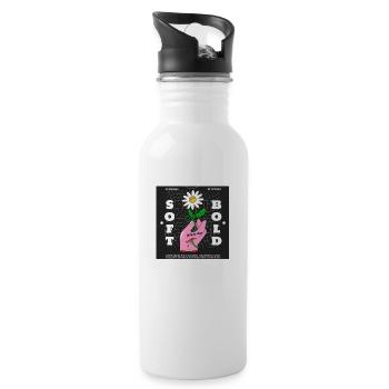 Soft bold with flower - 20 oz Water Bottle - white - Right