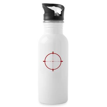 Red target logo, Reticle Telescopic sight, Crossha - 20 oz Water Bottle - white - Right