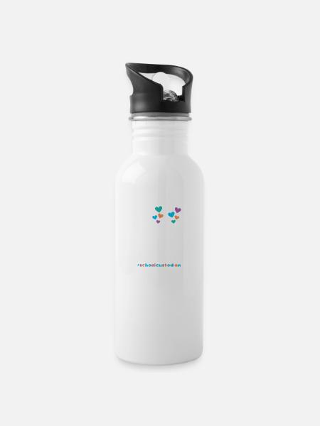 School Custodian Happy 100 Days Of School - 20 oz Water Bottle - white