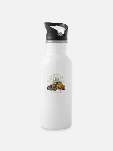 Hot Rod Garage Vintage - 20 oz Water Bottle - white