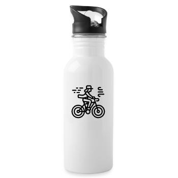 bike biking cycling - 20 oz Water Bottle - white - Right