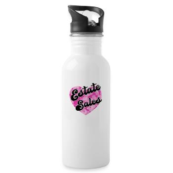 Estate Sales pink camo heart - 20 oz Water Bottle - white - Right
