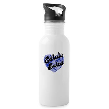 Estate Sales blue camo heart - 20 oz Water Bottle - white - Right