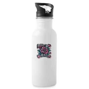 Love heals everything - 20 oz Water Bottle - white - Right