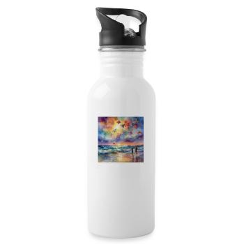 Kites at sunset - 20 oz Water Bottle - white - Right