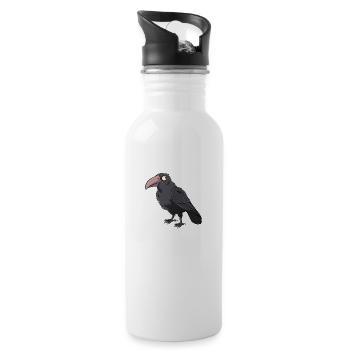 Majestic Raven with Orange Eyes - 20 oz Water Bottle - white - Right
