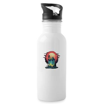 Mountain in the bucket - 20 oz Water Bottle - white - Right