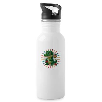 Alligator Apple Cute - 20 oz Water Bottle - white - Right
