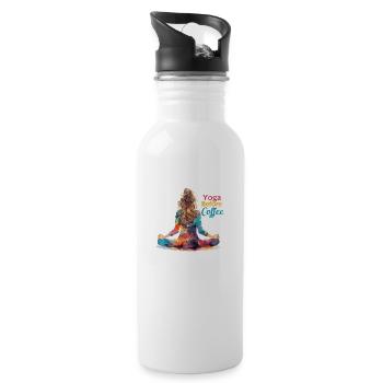 Yoga Before Coffee - 20 oz Water Bottle - white - Right