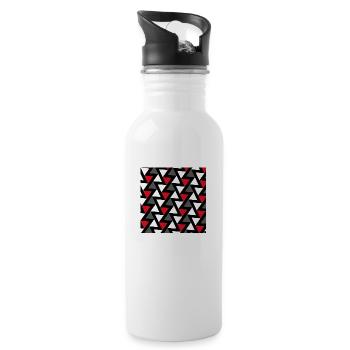 Red, White and black print, African print - 20 oz Water Bottle - white - Right