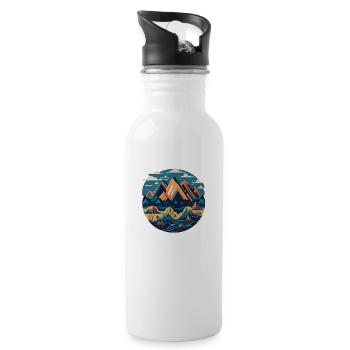 Serene Mountain Escape - 20 oz Water Bottle - white - Right