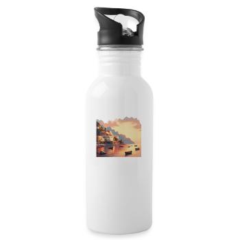Golden Hour Bliss by the Sea - 20 oz Water Bottle - white - Right