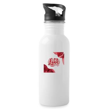Love Valentine's Day - Romantic Hearts Design" - 20 oz Water Bottle - white - Right