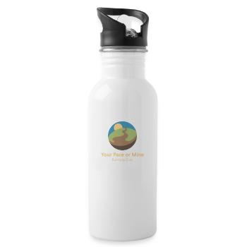 Your Pace Or Mine Running Group - Dark Colors - 20 oz Water Bottle - white - Right