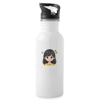 Asian Girl's Emotional Spectrum - 20 oz Water Bottle - white - Right