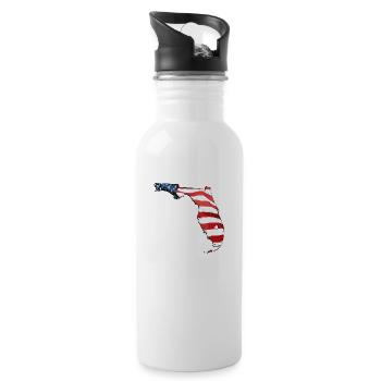 USA Flag in Florida State Map - 20 oz Water Bottle - white - Right