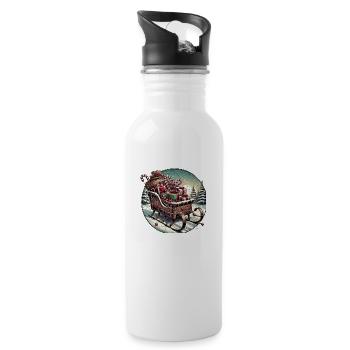 Rustic Christmas Sleigh Full of Surprises - 20 oz Water Bottle - white - Right