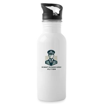 Keep Calm And Fly On - Shirt for Pilots - 20 oz Water Bottle - white - Right