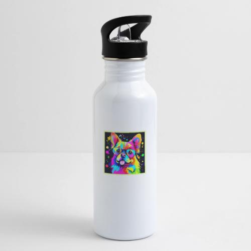 Vivid Canine Vibes Design - 20 oz Water Bottle