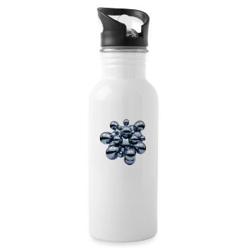 Futuristic Bubble & 3D Print – Bold and Playful Fa - 20 oz Water Bottle - white - Right